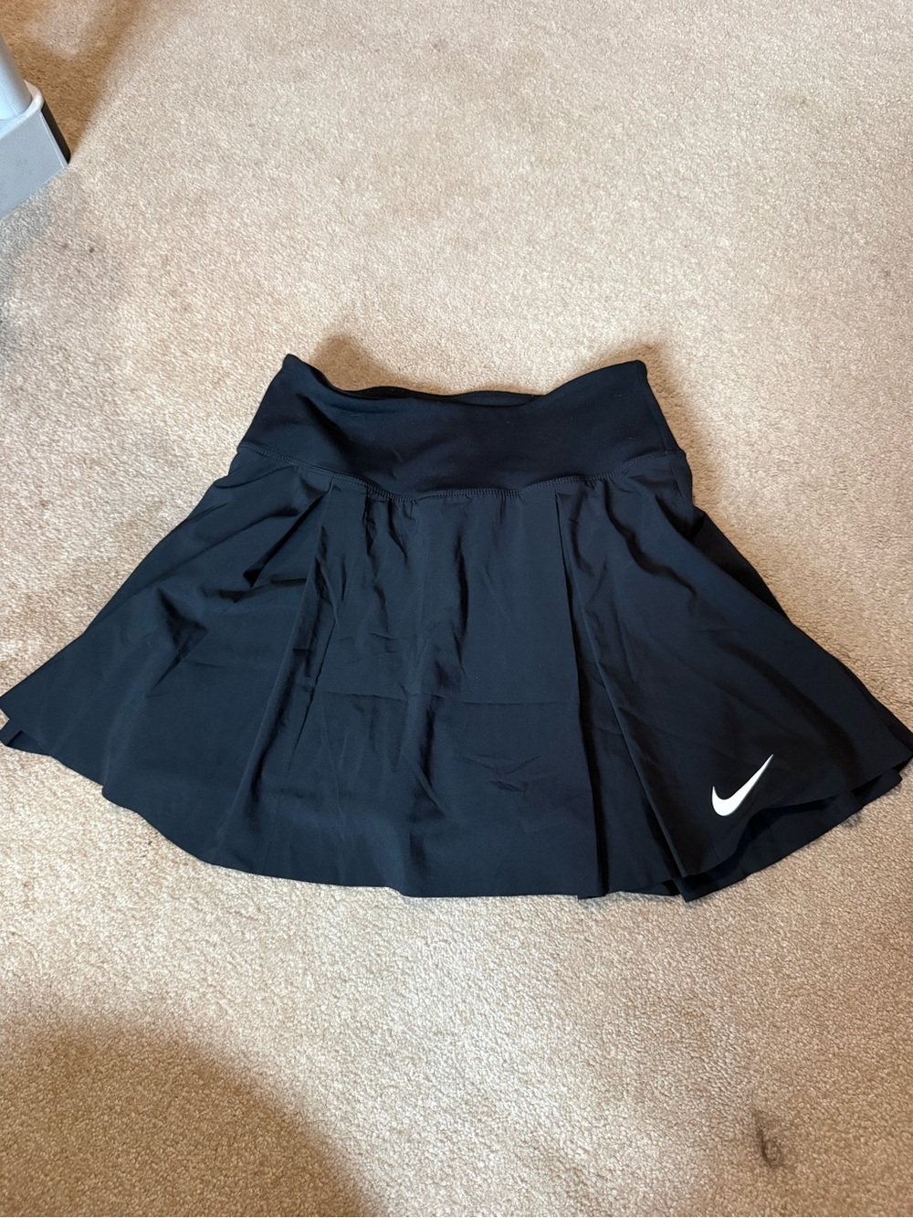 Nike Black Circle Skater Tennis Skirt with White Swoosh